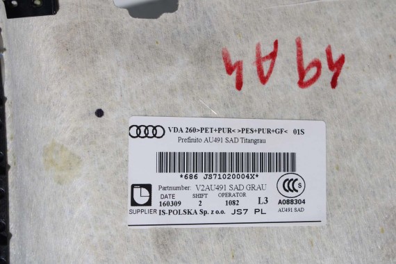 AUDI A4 SEDAN PODSUFITKA szara 8W5867506G RL9 szary 8W5 867 506 G 8W5867506G 8W5867506G 8W B9 8W5867506L 8W5867506C 8W5867506G