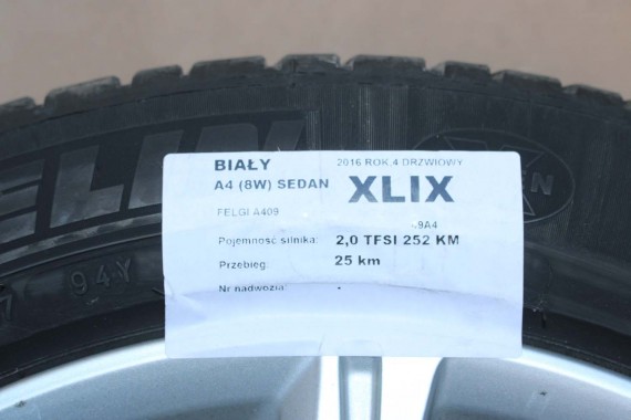 AUDI A4 A5 FELGI 17 cali OPONY KOŁA felga 8W0601025C 7.5J*17H2 ET38 8W opona 225/50/17 8W0601025C 8W0601025C 8W0601025 8W0601025