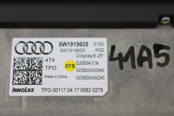 AUDI A4 A5 MONITOR EKRAN LCD WYŚWIETLACZ 8W1919605 8W1 919 605 8"25 CALA 8W1919605  8W1919605 MMI HIGH 8W F5 8W0919605 8W1919605