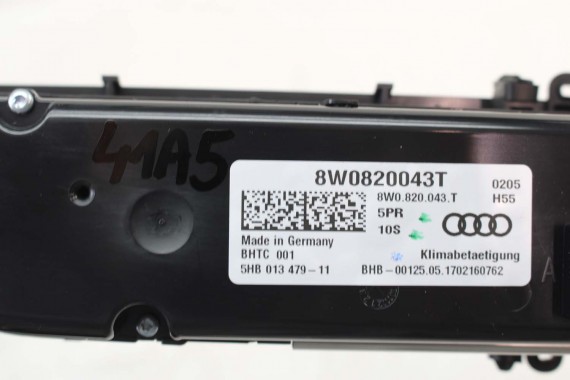 AUDI A4 A5 Q5 PANEL KLIMATYZACJI KLIMY 8W0820043T 8W0820043G 8W0820043AP moduł sterownik nawiewu klimy 8W0 820 043 8W0820043T 8W