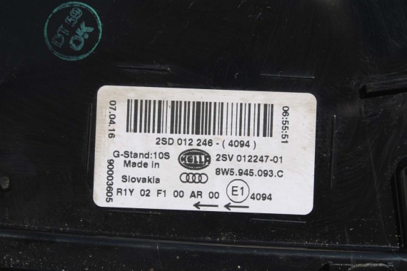 AUDI A4 8W SEDAN LAMPY LED TYLNE TYŁ 8W5945091C 8W5945092C 8W5945093C 8W5945094C 8W5 945 091 C lampa 8W B9 8W5945091B 8W5945092B