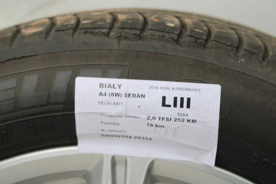 AUDI A4 A5 FELGI 17 cali OPONY KOŁA felga 8W0601025C 7.5J*17H2 ET38 8W opona 225/50/17 8W0601025C 8W0601025C 8W0601025 8W0601025