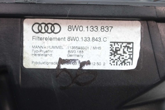 AUDI A4 A5 OBUDOWA FILTR POWIETRZA 8W0133837 8W0133835 8W0133843C 8W0 133 837 B9 F5 8W0133837AB 8W0133835AB 8W0133837 8W0133835
