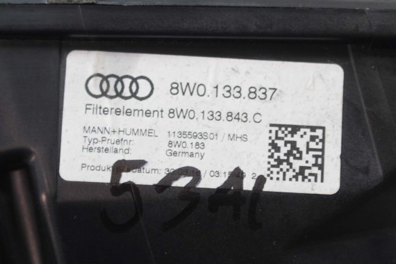 AUDI A4 A5 OBUDOWA FILTR POWIETRZA 8W0133837 8W0133835 8W0133843C 8W0 133 837 B9 F5 8W0133837AB 8W0133835AB 8W0133837 8W0133835