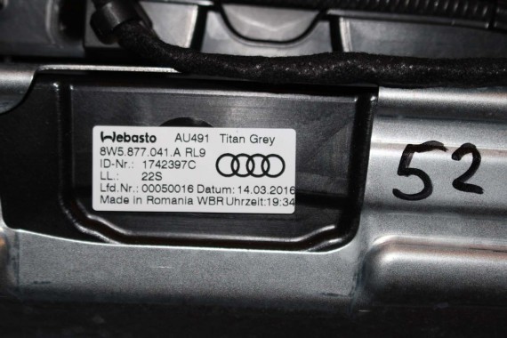 AUDI A4 SEDAN SZYBERDACH 8W5877041A 8W5 877 041 A 8W B9 8W5877041 8W5877071 3G5877795 8W5877049 8W5877049A 8W5877049B 8W5877255