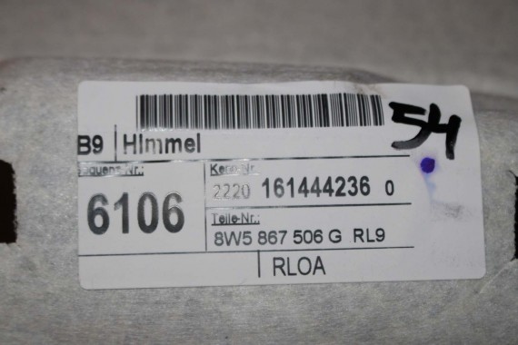 AUDI A4 SEDAN PODSUFITKA szara 8W5867506G RL9 szary 8W5 867 506 G 8W5867506G 8W5867506G 8W B9 8W5867506L 8W5867506C 8W5867506G