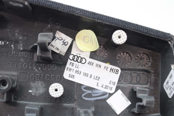 AUDI A4 A5 8W LISTWY OZDOBNE LISTWA DEKOR DEKORY WYKOŃCZENIE 8W1853189B 8W1853190D 8W1863969B 8W0867410Q 8W0867420B LE2 drewno