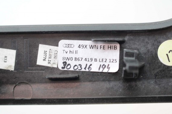 AUDI A4 A5 8W LISTWY OZDOBNE LISTWA DEKOR DEKORY WYKOŃCZENIE 8W1853189B 8W1853190D 8W1863969B 8W0867410Q 8W0867420B LE2 drewno