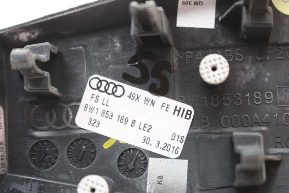 AUDI A4 A5 8W LISTWY OZDOBNE LISTWA DEKOR DEKORY WYKOŃCZENIE 8W1853189B 8W1853190D 8W1863969B 8W0867410Q 8W0867420B LE2 drewno