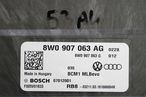 AUDI A4 A5 Q7 MODUŁ STEROWNIK BORDNETZ BCM 8W0907063AG 8W0907063G 8W0 907 063 AG 8W0907063AH MOCY 8W 4M 8W0907063AG FULL LED