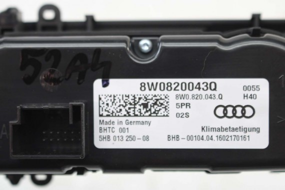 AUDI A4 A5 Q5 PANEL KLIMATYZACJI 8W0820043Q 8W0820043M 8W0820043A 8W0820043AM przód moduł sterownik nawiewu klimy 8W 80A B9 F5