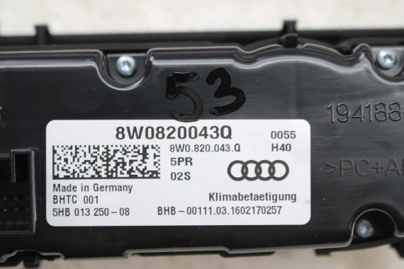 AUDI A4 A5 Q5 PANEL KLIMATYZACJI 8W0820043Q 8W0820043M 8W0820043A 8W0820043AM przód moduł sterownik nawiewu klimy 8W 80A B9 F5