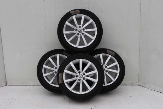 VW POLO FELGI 16 6C0601025A OPONY LATO KOŁA 6C FELGA OPONA 6C0601025H 7J*16H2 ET46 Dunlop SP Sport Maxx 215/45/16 86H 6C0601025A