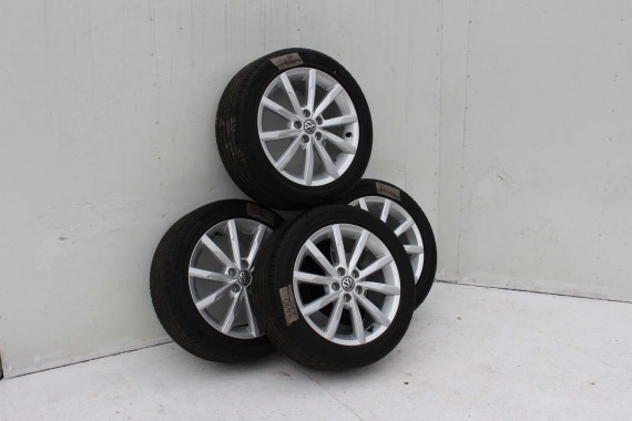 VW POLO FELGI 16 6C0601025A OPONY LATO KOŁA 6C FELGA OPONA 6C0601025H 7J*16H2 ET46 Dunlop SP Sport Maxx 215/45/16 86H 6C0601025A
