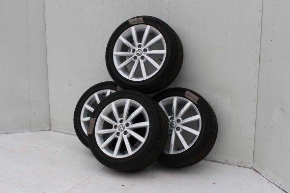 VW POLO FELGI 16 6C0601025A OPONY LATO KOŁA 6C FELGA OPONA 6C0601025H 7J*16H2 ET46 Dunlop SP Sport Maxx 215/45/16 86H 6C0601025A