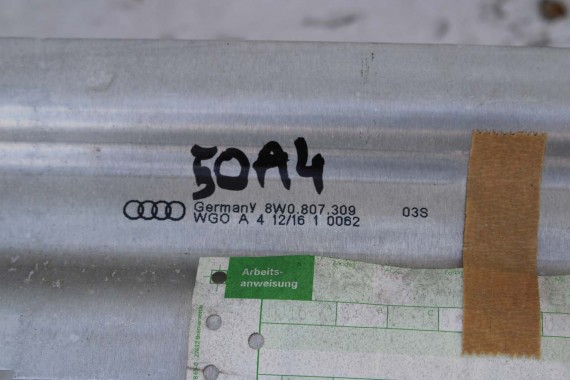 AUDI A4 A5 BELKA ZDERZAKA TYŁ 8W0807309 8W0807309A 8W0 807 309 8W B9 F5 wzmocnienie 8W0807309F 8W0807309G 8W0807309 8W0807309A