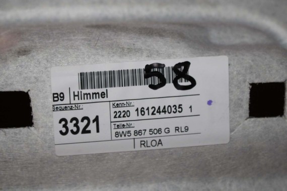 AUDI A4 SEDAN PODSUFITKA szara 8W5867506G RL9 szary 8W5 867 506 G 8W5867506G 8W5867506G 8W B9 8W5867506L 8W5867506C 8W5867506G
