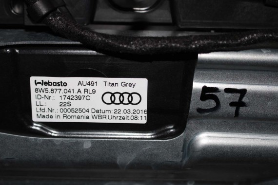 AUDI A4 SEDAN SZYBERDACH 8W5877041A 8W5 877 041 A 8W B9 8W5877041 8W5877071 3G5877795 8W5877049 8W5877049A 8W5877049B 8W5877255