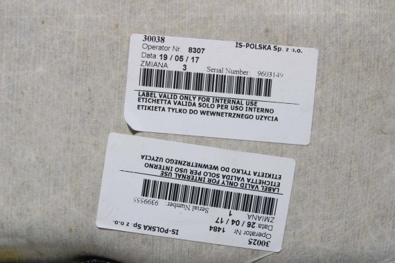 AUDI S5 F5 PODSUFITKA 8W6867506C TAPICERKA + słupki czarna 8W6867505C 8W6867233C 8W6867234C 8W6867243A 8W6867244A 8W6867287A V48