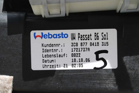 VW PASSAT B6 B7 SZYBERDACH 3C0877041B 3C0877041 3C0877071 3C0877071A 3C0877071B 3C0877255 3C0877651 3C0877049A 3C0877049B solar