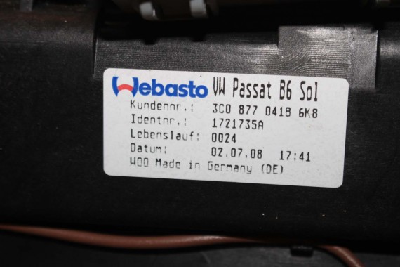 VW PASSAT B6 B7 SZYBERDACH 3C0877041B 3C0877041 3C0877071 3C0877071A 3C0877071B 3C0877255 3C0877651 3C0877049A 3C0877049B solar