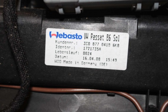 VW PASSAT B6 B7 SZYBERDACH 3C0877041B 3C0877041 3C0877071 3C0877071A 3C0877071B 3C0877255 3C0877651 3C0877049A 3C0877049B solar