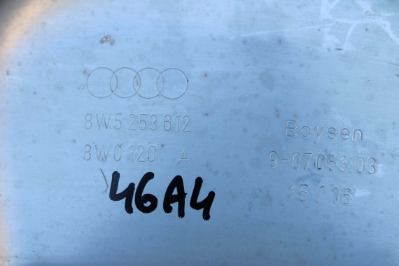 AUDI A4 A5 WYDECH TŁUMIK 8W0253411A 8W5253611 2.0 TFSi benzyna 8W F5 b9 środkowy 8W5253611 8W5253612 8W0253411A 8W0253611 QBK
