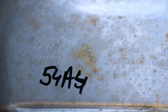 AUDI A4 A5 WYDECH TŁUMIK 8W0253411A 8W5253611 2.0 TFSi benzyna 8W F5 b9 środkowy 8W5253611 8W5253612 8W0253411A 8W0253611 QBK