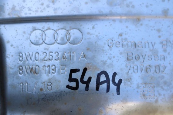 AUDI A4 A5 WYDECH TŁUMIK 8W0253411A 8W5253611 2.0 TFSi benzyna 8W F5 b9 środkowy 8W5253611 8W5253612 8W0253411A 8W0253611 QBK