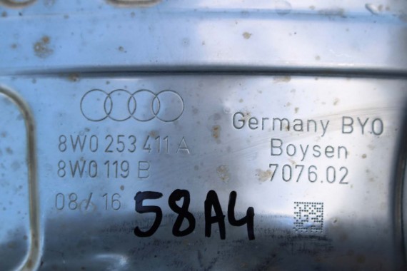 AUDI A4 A5 WYDECH TŁUMIK 8W0253411A 8W5253611 2.0 TFSi benzyna 8W F5 b9 środkowy 8W5253611 8W5253612 8W0253411A 8W0253611 QBK