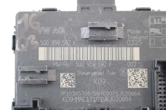AUDI VW SKODA MODUŁ DRZWI 5Q0959592K 5Q0959592F 5Q0959593K 5Q0959593F 5Q0959595D 5Q0959595K 5Q0959592K 5Q0959592F 5Q0959593K
