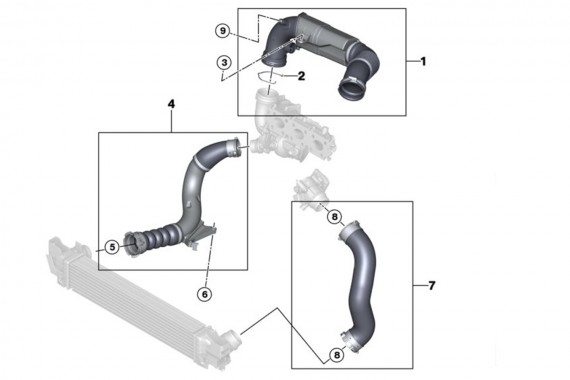 BMW RURKA PRZEWÓD POWIETRZA 7619268 SILNIK 2.0 benzyna B48A20A B48 A20A 2 X1 X2 F40 F45 F46 F48 F39 13717619268 7619268
