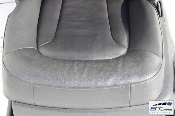 AUDI Q7  FOTELE KOMPLET FOTELI siedzeń siedzenia fotel tapicerka 4L skóra kolor czarny wersja 7-osobowa