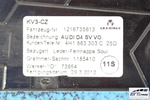 AUDI A8 WYKOŃCZENIE TUNELU ŚRODKOWEGO 4H1863303C 4H1863304C 4H1 863 303 C 4H1863303C 4H 25D czarny 4H1863303F 4H1863304F