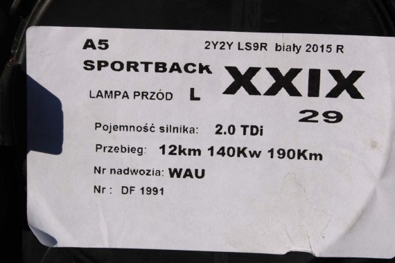 AUDI A5 LAMPY PRZÓD 8T0941005C 8T0941006C przednia lampa xenon 8K0941597E 4G0907697G 8T0941043C 8T0941044C 4G0907697F 8T0941005C