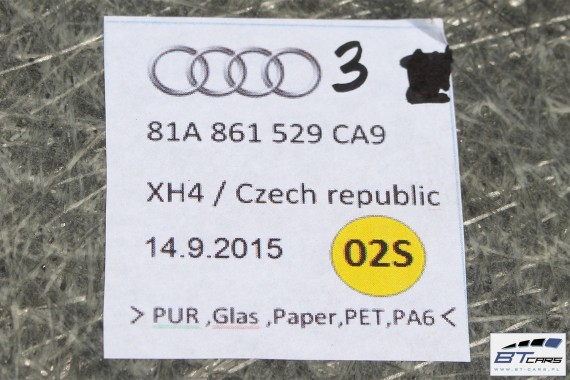 AUDI Q2 DYWAN BAGAŻNIKA WYKŁADZINA CA9 czarny 81A861529 81A861529A 81A 861 529 81A861529 81A861529A 81A861529 81A861529A tył