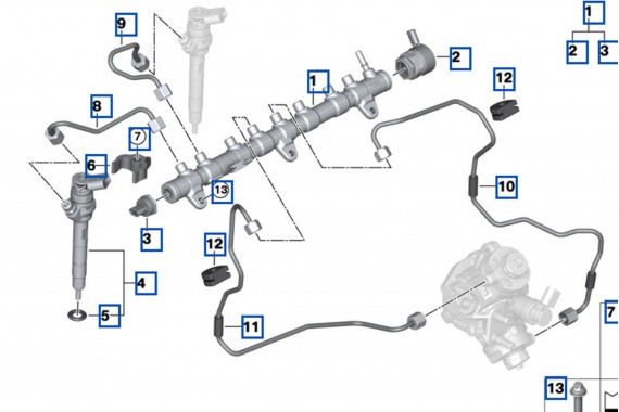 BMW X5 X6 X7 UKŁAD PALIWOWY 9886370 3.0 D WTRYSKI 11539886370 + LISTWA 8599216 + pompa 9886374 silnik diesel 9886372 9886372