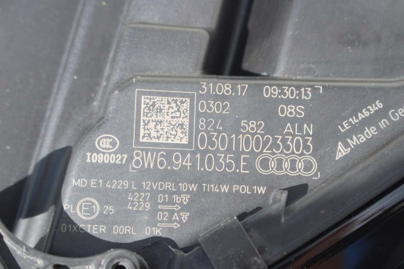 AUDI A5 S5 F5 PRZÓD LX6W maska błotnik pas przedni zderzak lampy 8W Q6Q6 ZIELONY wzmocnienie błotniki 8W6 3.0 TFSi 8W6941035E