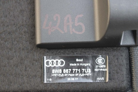 AUDI A5 S5 SPORTBACK PÓŁKA TYLNA czarna 8W8867769 8W8867771 kolor 7U3 czarny 8W8867769  8W8867769 8W8867771  8W8867769 8W tył F5