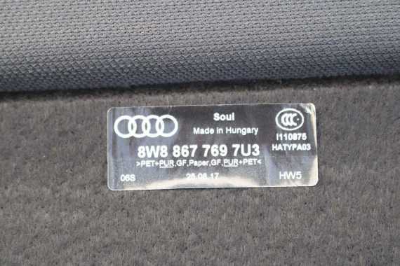 AUDI A5 S5 SPORTBACK PÓŁKA TYLNA czarna 8W8867769 8W8867771 kolor 7U3 czarny 8W8867769  8W8867769 8W8867771  8W8867769 8W tył F5
