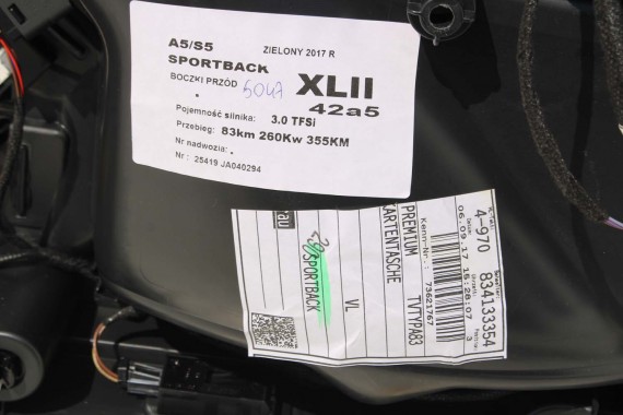 AUDI A5 S5 SPORTBACK FOTELE KOMPLET FOTELI siedzeń siedzenia fotel tapicerka 8W 8W8 F5 skóra +boczki drzwi drzwiowe podłokietnik