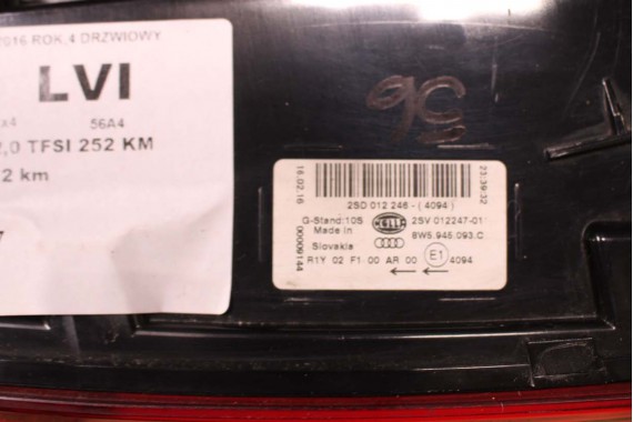 AUDI A4 8W SEDAN LAMPY LED TYLNE TYŁ 8W5945091C 8W5945092C 8W5945093C 8W5945094C 8W5 945 091 C lampa 8W B9 8W5945091B 8W5945092B