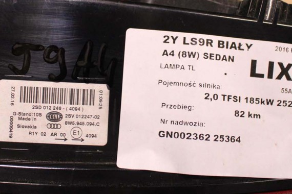 AUDI A4 8W SEDAN LAMPY LED TYLNE TYŁ 8W5945091C 8W5945092C 8W5945093C 8W5945094C 8W5 945 091 C lampa 8W B9 8W5945091B 8W5945092B