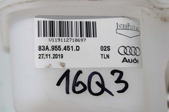 AUDI Q3 83A ZBIORNIK płynu SPRYSKIWACZY 83A955451D 83A955453D 83A 955 451 D 1K6955651 83A955451C 83A955453C 83A955451D