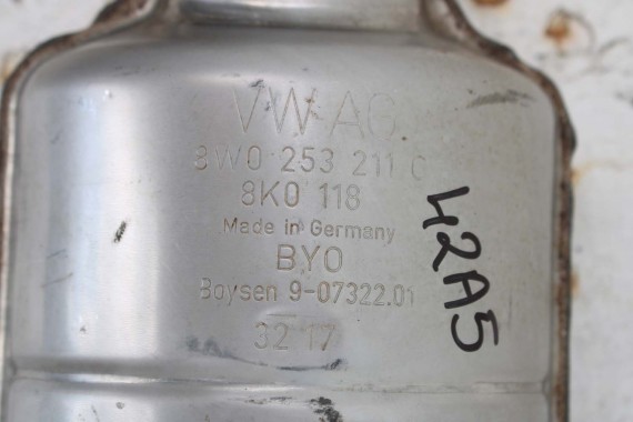 AUDI S4 S5 WYDECH TŁUMIK ŚRODKOWY 8W0253211C 3.0 TFSi benzyna 8W F5 b9 środkowy 8W0253211 8W0253211C 8W0253211C A5 8W0253300S