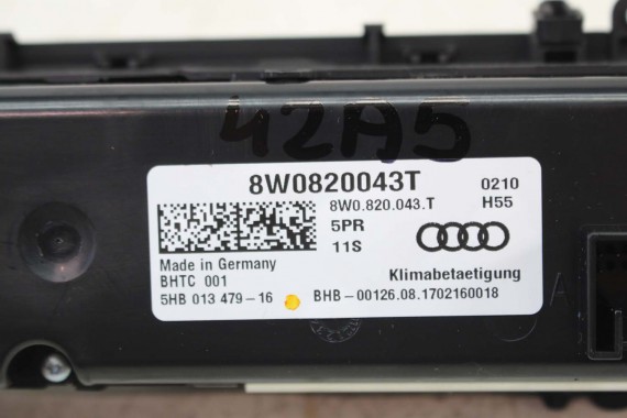 AUDI A4 A5 Q5 PANEL KLIMATYZACJI KLIMY 8W0820043T 8W0820043G 8W0820043AP moduł sterownik nawiewu klimy 8W0 820 043 8W0820043T 8W