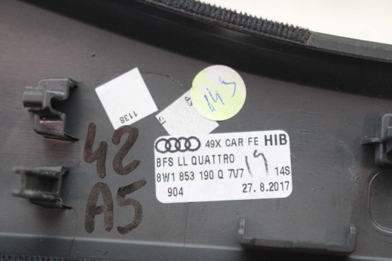 AUDI S4 S5 LISTWY OZDOBNE DEKORY LISTWA 8W1853190Q 8W1853189T 8W1863969G 8W0867409AB 8W0867410AB 7V7 CARBON 8W0867419G 8W0867420