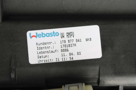VW TOURAN SZYBERDACH 1T0877041 1T0877049 1T0877071 4B0959591F 4B0959591G 1T0877041 1T0877049 1T0877071 1T0877041 1T0877049 1T