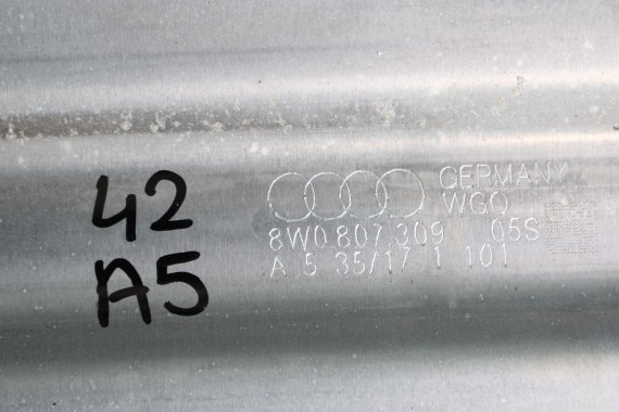 AUDI A4 A5 BELKA ZDERZAKA TYŁ 8W0807309 8W0807309A 8W0 807 309 8W B9 F5 wzmocnienie 8W0807309F 8W0807309G 8W0807309 8W0807309A