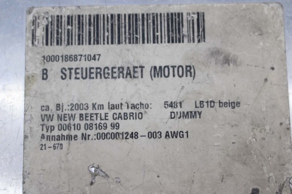 VW NEW BEETLE STEROWNIK KOMPUTER SILNIKA 06A906032PS 06A906032PS 0261207911 06A906032PS 06A906032PS 06A997012C 06A906032 MODUŁ